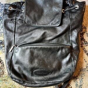 Cole Haan Black Leather unisex backpack